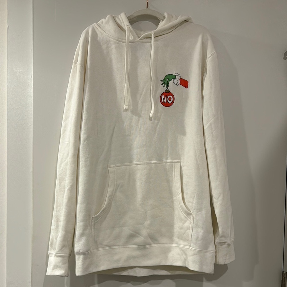 Grinch Christmas Hoodie with Embroidered Design